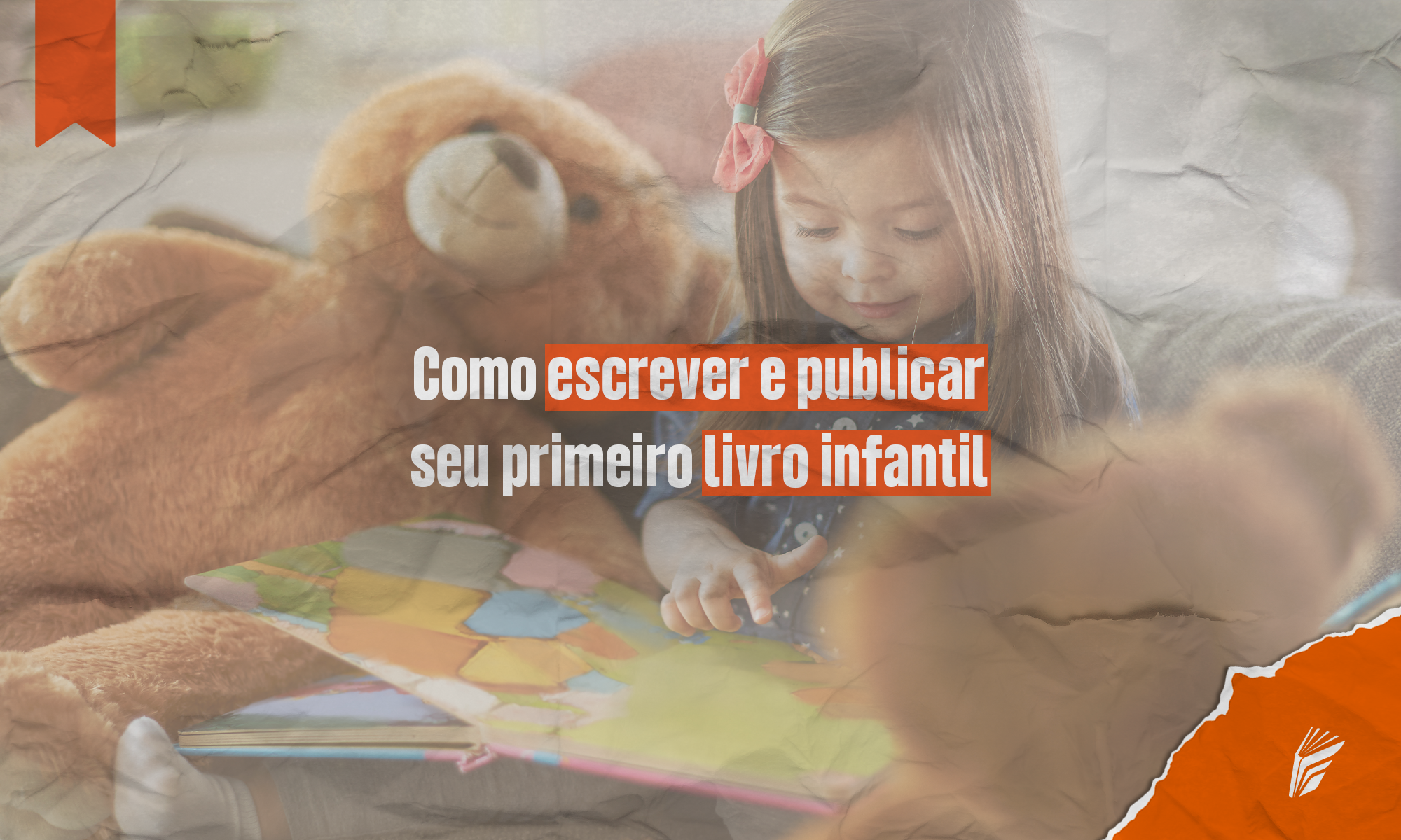 Livro infantil ilustrado com cores vivas, representando o processo de escrita e publicação.